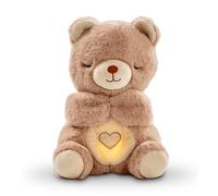 Nuby Biscuit Bear Comforter with Breathing Motion | Sound & Light | USB Rechargeable | Suitable from Birth