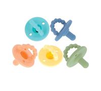 Nuby Softees - Silicone Baby Pacifiers - Teething Ring - Pack of 5 - from Birth - Soothes Baby