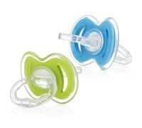 NUBY SOFTFLEX GUM-EEZ FIRST TEETHER 0M+ BOYS BLUE/GREEN BPA FREE
