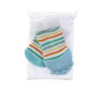 Nuby Soothing Teether Sock Baby Blue Stripes 5""
