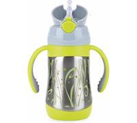 Nuby Stainless Steel Sipper Bottle Flask with Soft Straw | Insulated up to 6 Hours, Leakproof & Easy Grip Handles | for Hot & Cold Drinks | 280ml | for Kids, Infants & Toddlers | Age: 12m+