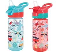 Nuby Super Quench Water Bottle-No Spill Active Toddler Sippy Cup 540ml/19oz Carry Handle Freeflow Dishwasher Steriliser Safe for 18 Months, Pack of 2