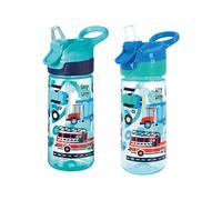 Nuby Super Quench Water Bottle-No Spill Active Toddler Sippy Cup 540ml Carry Handle Freeflow Dishwasher Steriliser 18 Months Plus, Traffic Pack of 2