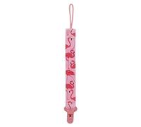 Nuby - Teat Band for Dummies - Dummy Chain - Fabric pacifinder with Plastic Clip and Cord - for Babies - Pink