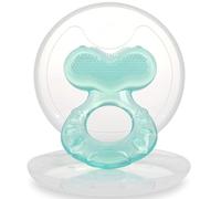 Nuby Teethe-EEZ Soft Silicone Teether | Silicone Teether with Surface to Massage Teeth | Hygienic Case Included | Turquoise | +3 Months