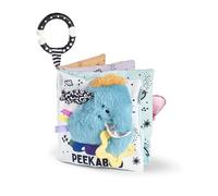 Nuby Things with Wings Baby Pram Toy - Sensory Colourful Peek a Boo Book with Rattle & Teether | Baby Safe Mirror | Universal Clip