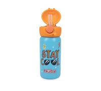 Nuby Thirsty Kids No Spill Flip-It Active Stainless Steel Travel Cup 14 Oz Stay Cool Print