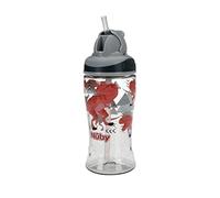 Nuby Thirsty Kids No Spill Flip-It Boost Tritan Travel Cup with Soft Silicone Straw, 12 Oz, T-Rex