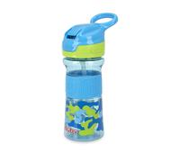 Nuby Thirsty Kids No Spill Flip-It Reflex Travel Cup with Soft Silicone Spout 12 Oz Aqua Camo
