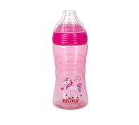 Nuby Thirsty Kids No Spill Sip-It Sport Tritan Travel Cup with Soft Silicone Spout and Hygiene Cover 12 Oz Pink Unicorn Print