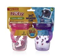 Nuby Tritan No Spill 2 Handle 360 Degree Printed Wonder Cup, Girls