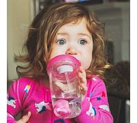 Nuby Tritan No-Spill Trainer Cup with Silicone Spout & 360 Weighted Straw with Hygienic Cover