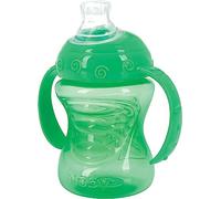 Nuby Two-Handle No-Spill Super Spout Grip N' Sip Cup, 8 Ounce (1 Pack Green)