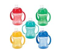 Nuby Two-Handle No-Spill Super Spout Grip N' Sip Cups, 8 Ounce (2 Count, Multi)