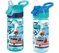 Nuby Water Bottle-No Spill Active Toddler Sippy Cup 540ml/19oz Carry Handle Freeflow Dishwasher & Steriliser Safe Suitable Beaker for 18 Months, 2Pack