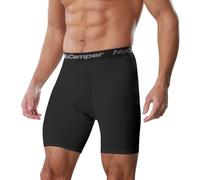 NuCamper Mens Compression Shorts,Sports Short Base Layer Quick Dry Tight Undershorts for Running, Cycling, Football, Training, Basketball Black