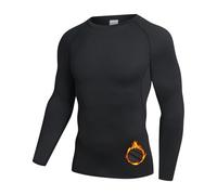 NuCamper Men's Thermal Long Sleeve Top, Winter Warm Underwear Thermals Tops Fleece-Lined Base Layer Shirts, Men Thermal Underwear Vests, Moisture Wicking and Breathable,Thermal Tights Top for Mens