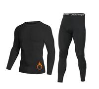NuCamper Mens Thermal Underwear Set Men Thermals Top Bottom Long Sleeve Tops Long Johns Trousers Base Layer Thermal Set Soft Warm Winter Underlayer Sets Compression Suit for Skiing Running Workout