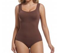 NuCamper Women's Shapewear Bodysuits Seamless Tummy Control Body Shaper | Round Neck Tank Tops Full Slimming Bodysuit for Women, Waist Trainer Vest Shaping Leotard for Party Wedding Daily Wear