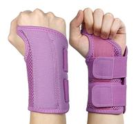 NuCamper Wrist Brace Carpal Tunnel for Men Women, Night Sleep Supports Splints Arm Stabilizer with Compression Sleeve Adjustable Straps, Tendonitis Arthritis Pain Relief, Left and Right Hand-Purple