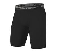 NuCamper Youth Boy's Compression Shorts Sports Base Layer Underwear Breathable Quick Dry Stretch Athletic Kids Shorts for Football Rugby Running Cycling Training (UK, Age, 14 Years, Regular, Black)