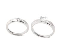Nucelit 1 Pair Her King and His Matching Promise Adjustable Opening Suitable for Ladies and Men Couple Rings Set for Him and Her
