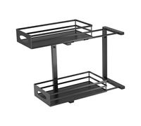Nucelit 2 Layer Pull Out Below Counter Storage Shelf Customizable L Shape Design for Kitchen Cabinets Space Saving Solution Multi Purpose Drawer Planner