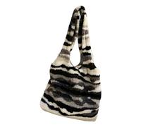 Nucelit 2023 Plush Tote Shopper Bag Texture Handbag Large Capacity Shopping Bag Versatile Shoulder Book for Women Patterned Handbag for Shopping