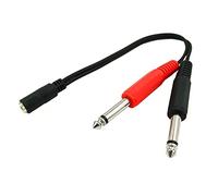 Nucelit 20cm / 1m / 1.5m 3.5mm 1/4 Inch Female to 1/4 2x6.35mm Male 2 Mono Y Splitter Cable Splitter