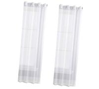 Nucelit 2Pc Privacy Enhancing Polyester Window Drapes Grommet Top Semi Sheer Design Curtains Home Decoration Living Space Light Filtering Voile Window Curtains