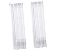 Nucelit 2Pc Privacy Enhancing Polyester Window Drapes Grommet Top Semi Sheer Design Curtains Home Decoration Living Space Light Filtering Voile Window Curtains
