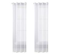 Nucelit 2Pc Privacy Enhancing Polyester Window Drapes Grommet Top Semi Sheer Design Curtains Home Decoration Living Space Light Filtering Voile Window Curtains