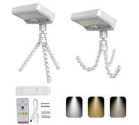 Nucelit 2PCS Solar Clamp Lights Outdoor 3 Color Changing ABS+PS Texture for Camping Yard Pathway Decor Solar Light Abs Garden Pathway Camping Tent Auto