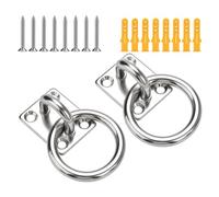 Nucelit 2PcsSteel Wall Mounted Eye Plates Strong 400lb Capacity Square Eye Hook Set for Hanging Punching Bags Boats Outdoor Strong Metal Hook