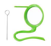 Nucelit 3 in 1 Feeder Toy Metal Fruit Vegetable Holder Fork with Acrylic & Perch Stand for Small Birds Fruit Feeder