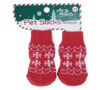 Nucelit 4pack Thickening Pet Socks Christmas Pattern Elasticity Dog Warm Essential Holiday Pet Apparel Washable Dog