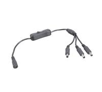 Nucelit 5.5x2.1mm DC5521 Y Splitter Power Cable with On/Off Switcher for Security Camera and LED Light 37CM Black Power Cable
