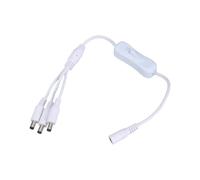 Nucelit 5.5x2.1mm DC5521 Y Splitter Power Cable with On/Off Switcher for Security Camera and LED Light 37CM Black Power Cable
