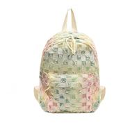 Nucelit Aesthetic Vintage Denims Backpack Colorful Ripped Distressed Zippered Backpack Large Capacity School Bag for Women Girls Japanese Distressed Denims