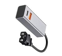 Nucelit Aluminum Alloy USB Chargers for 36V to 84V E Bikes with 70Cm Cable Fast Charging Capability USB Type C Motorcycle Phone Chargers Double Port Fast