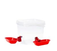 Nucelit Automatic Pet Water Drinker with Double Bowls for Puss and DogsSafe PP Automatic Pet Waterer Organiser Box Double Bowl Drinker