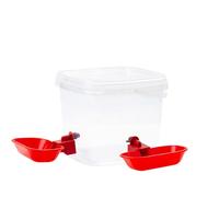 Nucelit Automatic Pet Water Drinker with Double Bowls for Puss and DogsSafe PP Automatic Pet Waterer Organiser Box Double Bowl Drinker