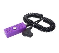 Nucelit Camera Power Supply Cord 1 Male D-tap to 4 Port Female D-Tap Hub Adapter Wire Line Spring Coiled Power Cable 1/4 Screw Cable Splitter