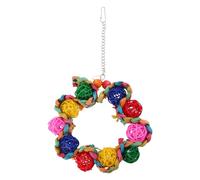 Nucelit Chew Toy for Birds Colorful Chewing Toy Straw Rattan for Chewing Teeth Grinding Bird Perch