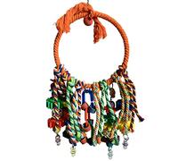 Nucelit Chew Toys Colorful Rope Perch Swing Wood Bird Chewing Toy Reducing Boring Easy to Cage Decor Bird Chewing Toys Foraging for Conures for Parrots for Parakeets