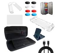 Nucelit Comprehensive Console Care Package Organizers Case Toughened Glass Protector Enhances Joystick Caps Collection for NSW2 Waterproof Organizers