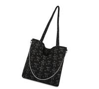 Nucelit Crossbody Purse with Metal Chain Detail Comfortable Ribbed Fabric Capacious Organization City Existence Essential Capacious Planner Shoulder Bag