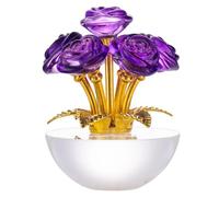 Nucelit Decorative Artificial Glass Rose Centerpieces Home Ornamental Flower Enhances Dining Room and Coffee Table Aesthetic Sphere Rose Decors