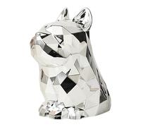 Nucelit Decorative Silver Dog Tissue Dispenser Versatile Dog Sculpture Tissue Box Easy Refill Designs Paper Dispenser for Homes Decorative Napkin Holder