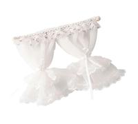 Nucelit Delicate Lace Window Drapes for 1/12 Dollhouses Includes Two Removable Fabric Ties Perfect for Tiny Home Displays Miniature Lace Curtains